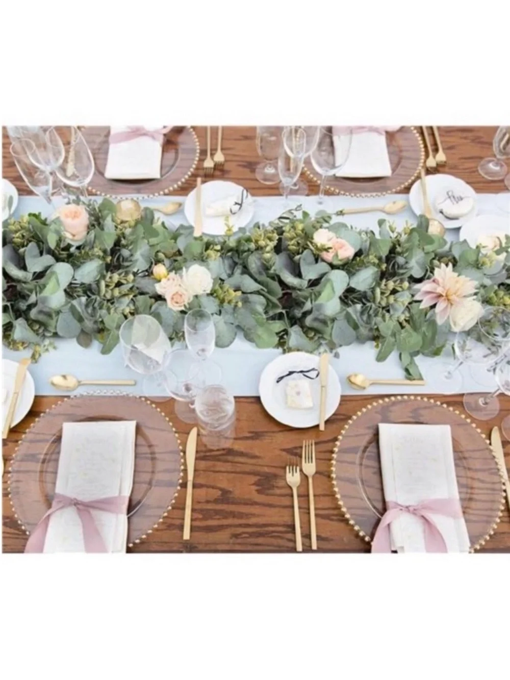 Eucalyptus Garland 6.56 Ft Lush Silver Dollar Eucalyptus Leaves Boxwood